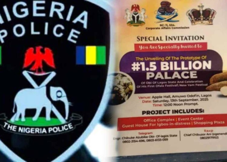 Police Arrests Self-acclaimed "Obi Of Lagos", foil planned unveiling of ₦1.5 billion prototype Palace