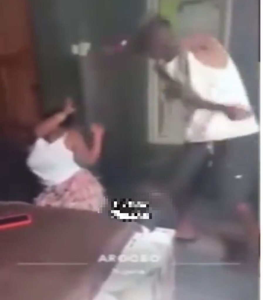Man Captured flogging Girlfriend for buying ₦500 worth of data through his bank account