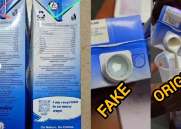 Difference between Fake and Original Hollandia Yoghurt