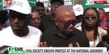 Peter Obi leads protesters to National Assembly over real-time transmission of election results